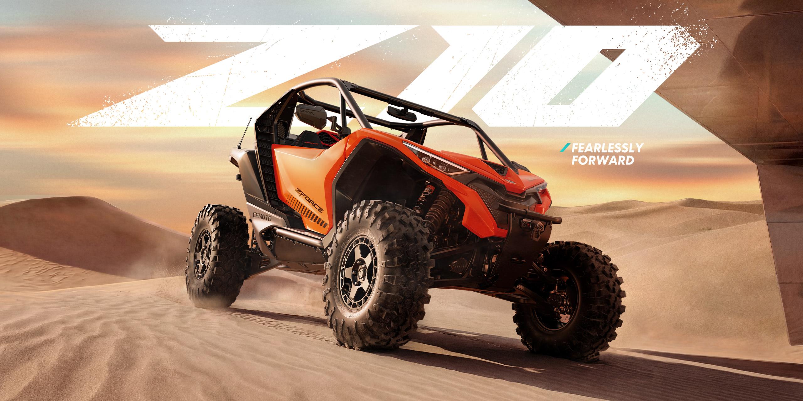 CFMOTO Z10 sport side-by-side in desert terrain